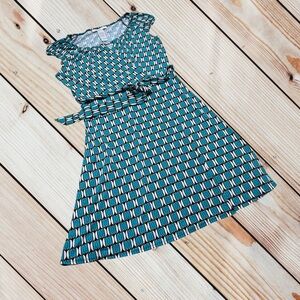 Laundry by design S faux wrap geometric print dress